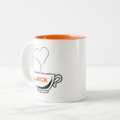 Love Coffee Personalized Two-Tone Coffee Mok (Voorkant links)