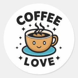 Love Coffee Ronde Sticker