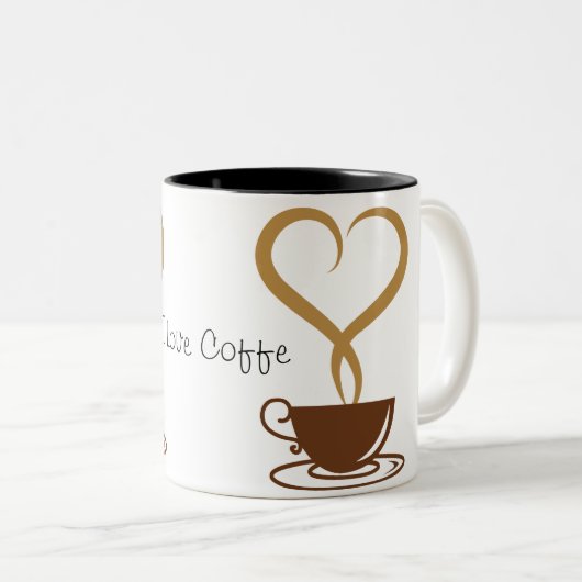 Love Coffee Two-Tone Coffee Mok (Voorkant rechts)