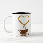 Love Coffee Two-Tone Coffee Mok (Links)