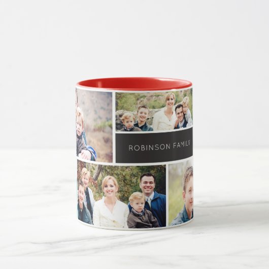 Love Collage 5 Photo Mok (Midden)