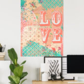 Love Collage Mixed Media Art Artist Print (Thuiskantoor)