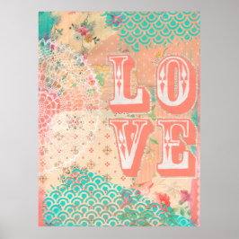 Love Collage Mixed Media Art Artist Print