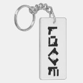 LOVE Collectie Black 2-zijdeMonogram Sleutelhanger (Voorkant Links)