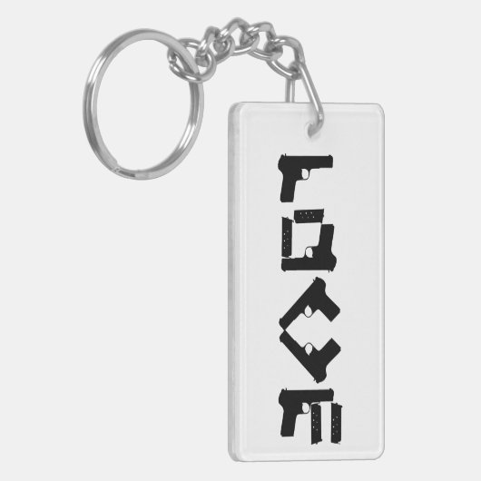 LOVE Collectie Black 2-zijdeMonogram Sleutelhanger (Voorkant Links)