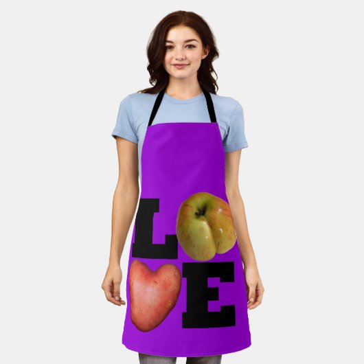 LOVE Collectie Potatoe Keuken all-over Schort (Gedragen)