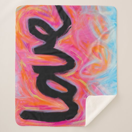 "LOVE" Collectie Sherpa Blanket Deken (Voorkant)