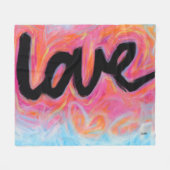 "LOVE" Collectie Vleekdraad Fleece Deken (Voorkant (Horizontaal))