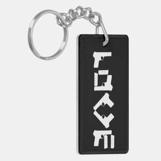 LOVE Collectie White 2-zijdig Monogram Sleutelhang Sleutelhanger (Voorkant Links)