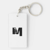 LOVE Collectie White 2-zijdig Monogram Sleutelhang Sleutelhanger (achterkant)