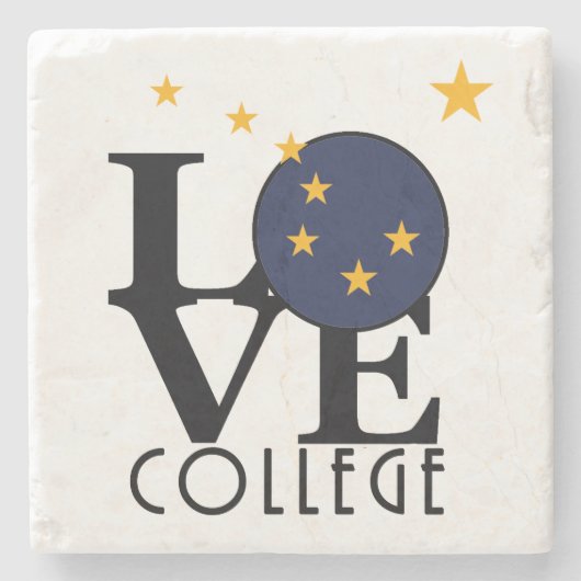 LOVE College Alaska Stenen Onderzetter (Voorkant)