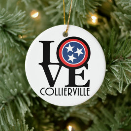 LOVE Collierville Tennessee Keramisch Ornament