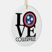 LOVE Collierville Tennessee Keramisch Ornament (Rechts)