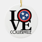 LOVE Collierville Tennessee Keramisch Ornament (Voorkant)