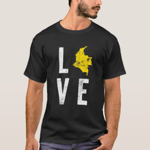 Love Colombia Map Colombiaanse nationale onafhanke T-shirt