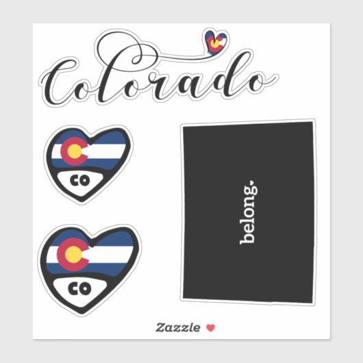 Love Colorado 3 Verschillende Design Die Cut Stick Sticker (Vel)