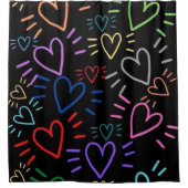 Love Colored Hearts Douchegordijn (Voorkant)