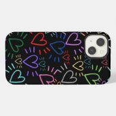 Love Colored Hearts iPhone Hoesje (Achterkant horizontaal)