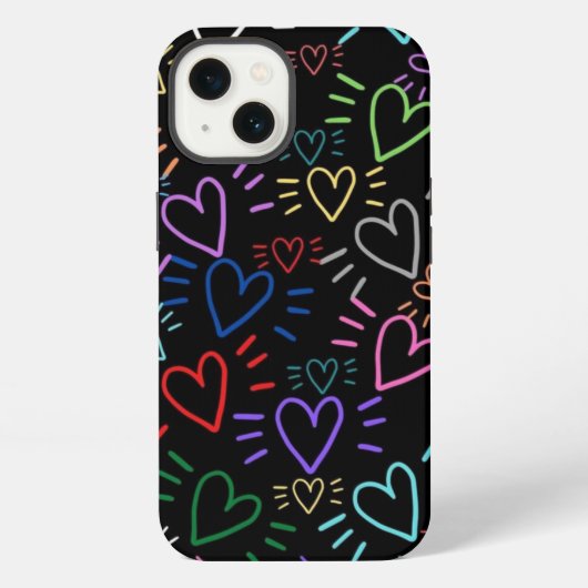 Love Colored Hearts iPhone Hoesje (Achterkant)