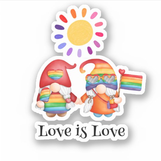 Love Colorful Rainbow Sticker (Voorkant)