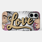 Love Comic Romantisch Afbeelding iPhone 16 Hoesje (Achterkant (horizontaal))