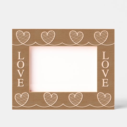 Love Connect Gegraveerd Houten Frame Gegraveerde L (Voorkant)