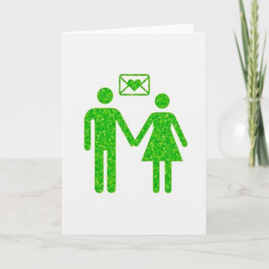Love Connection Green Sparkle Kaart (Voorkant)
