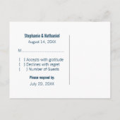 Love Connection USB RSVP Briefkaart, Blue Uitnodiging Briefkaart (Achterkant)