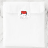 Love Connection USB Save the Date Stickers, Rood Ronde Sticker (Tas)