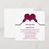 Love Connection USB Wedding Invitation, Fuchsia Kaart (Voorkant / Achterkant)
