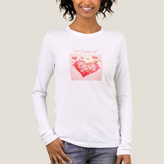 Love Conquers All – Women’s Long Sleeve  Tri-Blend Shirt (Voorkant volledig)