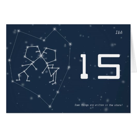 Love Constellation Table Number Card (Voorkant Horizontaal)