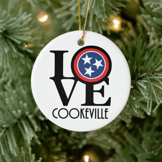 LOVE Cookeville Tennessee Keramisch Ornament (Boom)