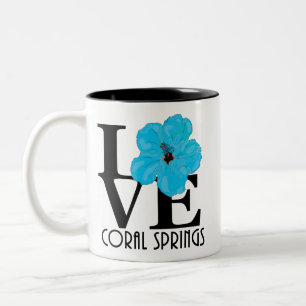 LOVE Coral Springs Blue Hibiscus 11oz Tweekleurige Koffiemok