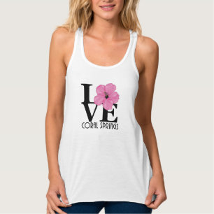 LOVE Coral Springs Pink Hibiscus Tanktop