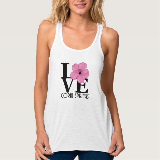 LOVE Coral Springs Pink Hibiscus Tanktop (Voorkant)