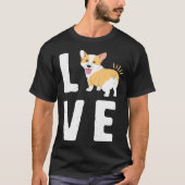 Love Corgis Heart Welsh Puppy Dog Sitter T-shirt (Voorkant)
