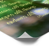 Love Corinthians 13:7 Butterfly Bible Quote Poster (Hoek)
