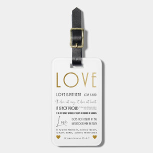 Love Corinthians bijbelse Verse Christelijke Typog Bagagelabel