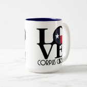 LOVE Corpus Christi 15oz Tweekleurige Koffiemok (Voorkant rechts)