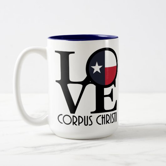 LOVE Corpus Christi 15oz Tweekleurige Koffiemok (Links)