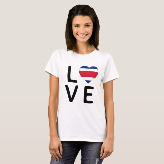 Love - Costa Rica Flag T-shirt (Voorkant volledig)