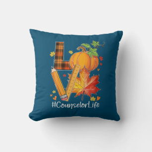 LOVE Counselor Life Fall Leaves Autumn Season Pump Kussen