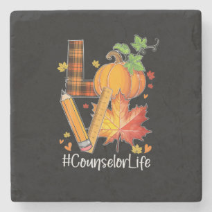 LOVE Counselor Life Fall Leaves Autumn Season Pump Stenen Onderzetter