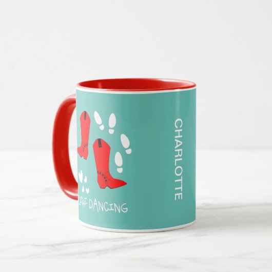 Love Country Line Dancing Personalized Mok (Voorkant links)