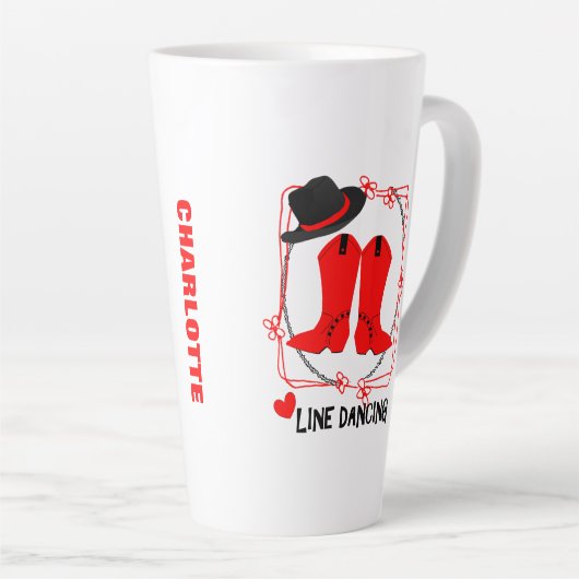 Love Country Line Dansant Cute Personalized Latte Mok (Rechterhoek)