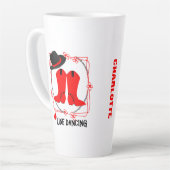 Love Country Line Dansant Cute Personalized Latte Mok (Linkerhoek)