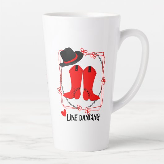 Love Country Line Dansant Cute Personalized Latte Mok (Rechts)