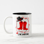 Love Country Line Dansant Cute Personalized Tweekleurige Koffiemok (Links)