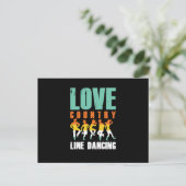 Love Country Line Danser Music Dancer Cowboy Gift Briefkaart (Staand voorkant)